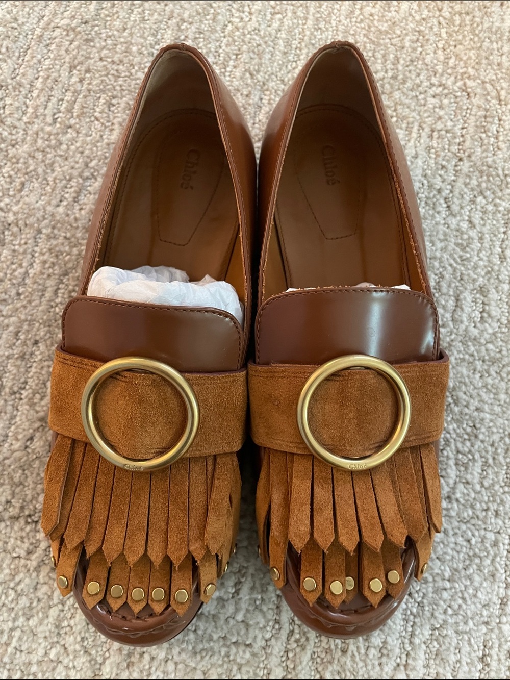 Chloe loafers with fringe detail